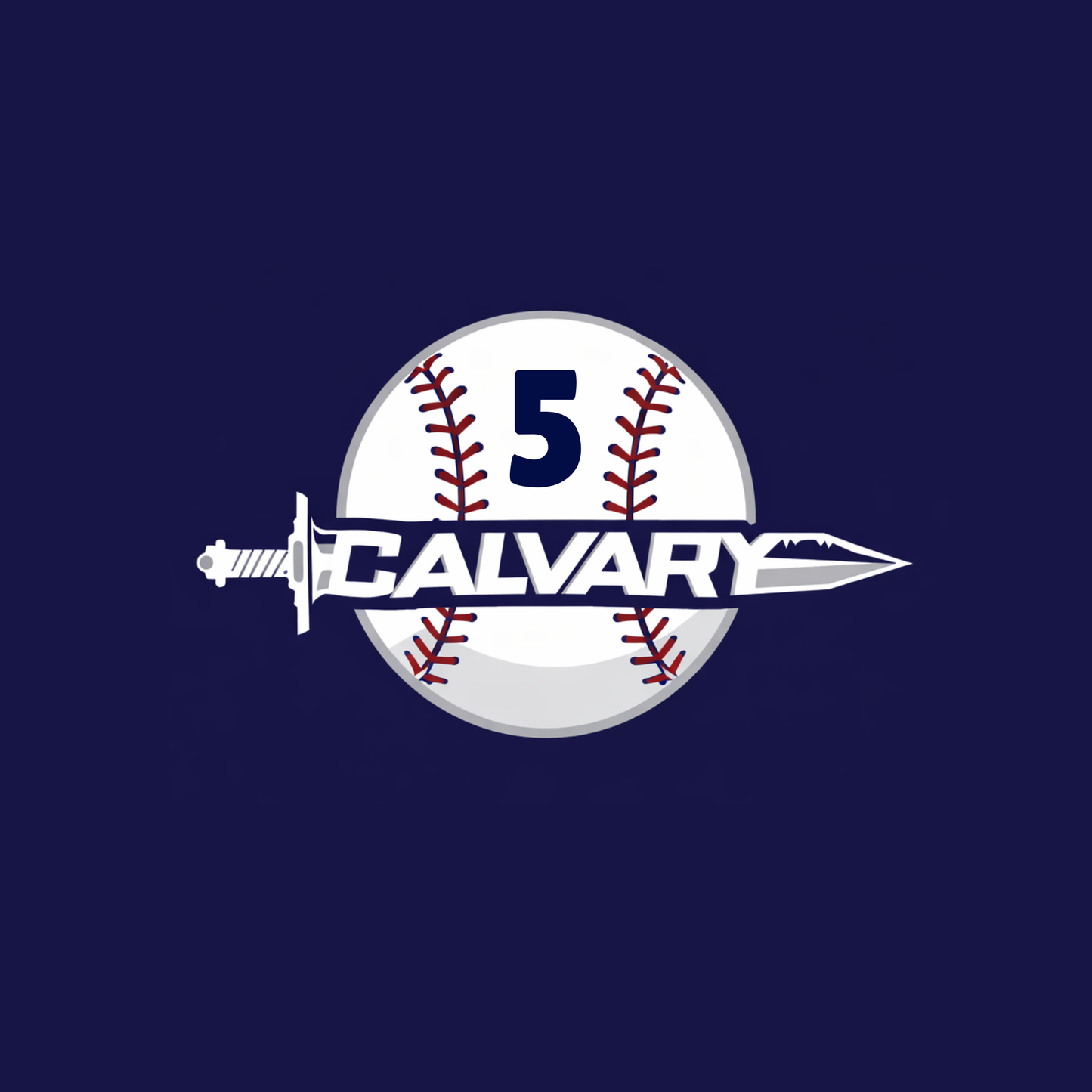 Calvary Baseball with Number Design