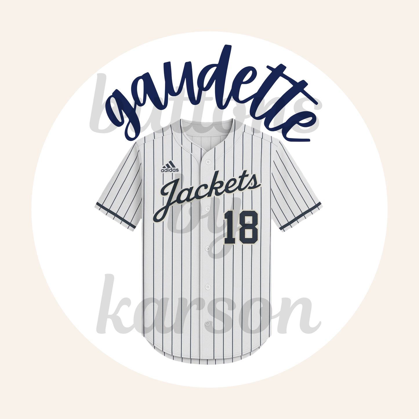 Jersey with Script Last Name Above Design