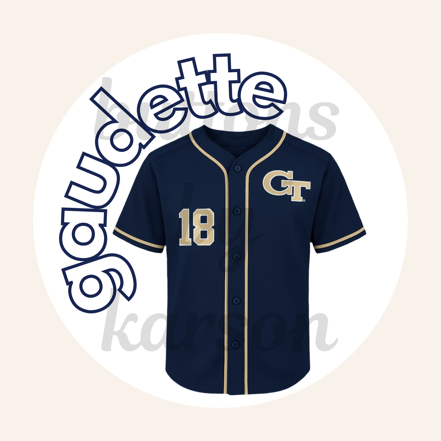 Jersey with Bubble Last Name Side Design