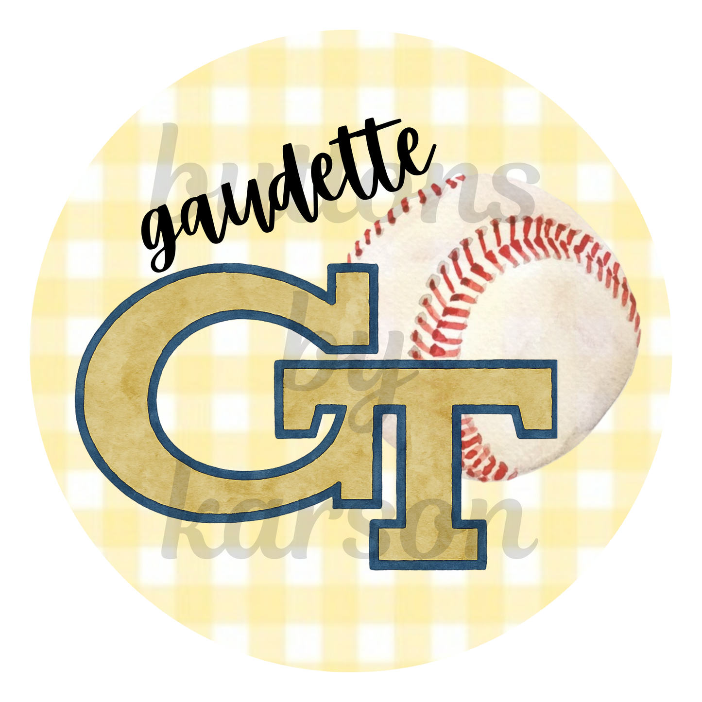 Baseball and Logo with Last Name Design