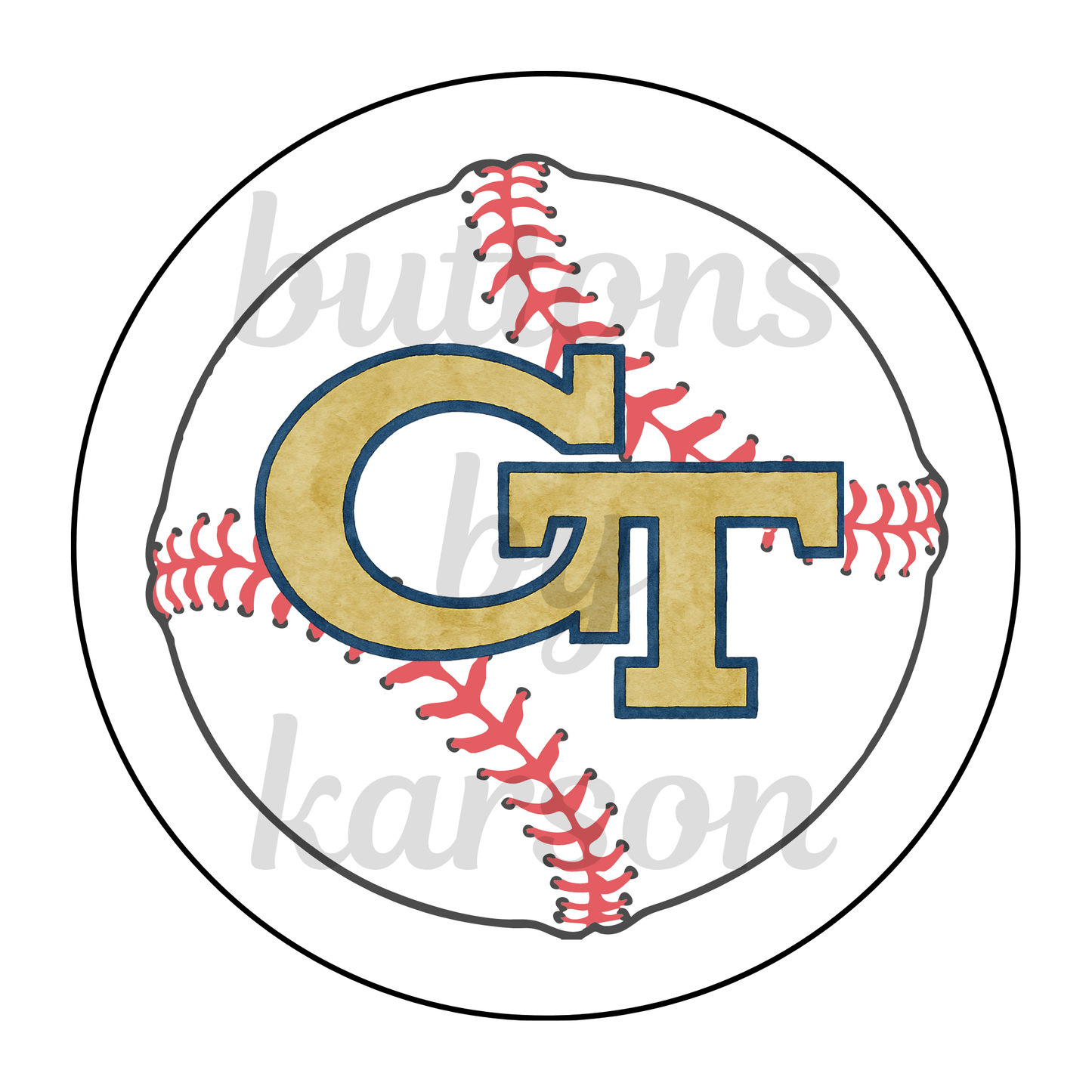 School Logo Flat Baseball Design