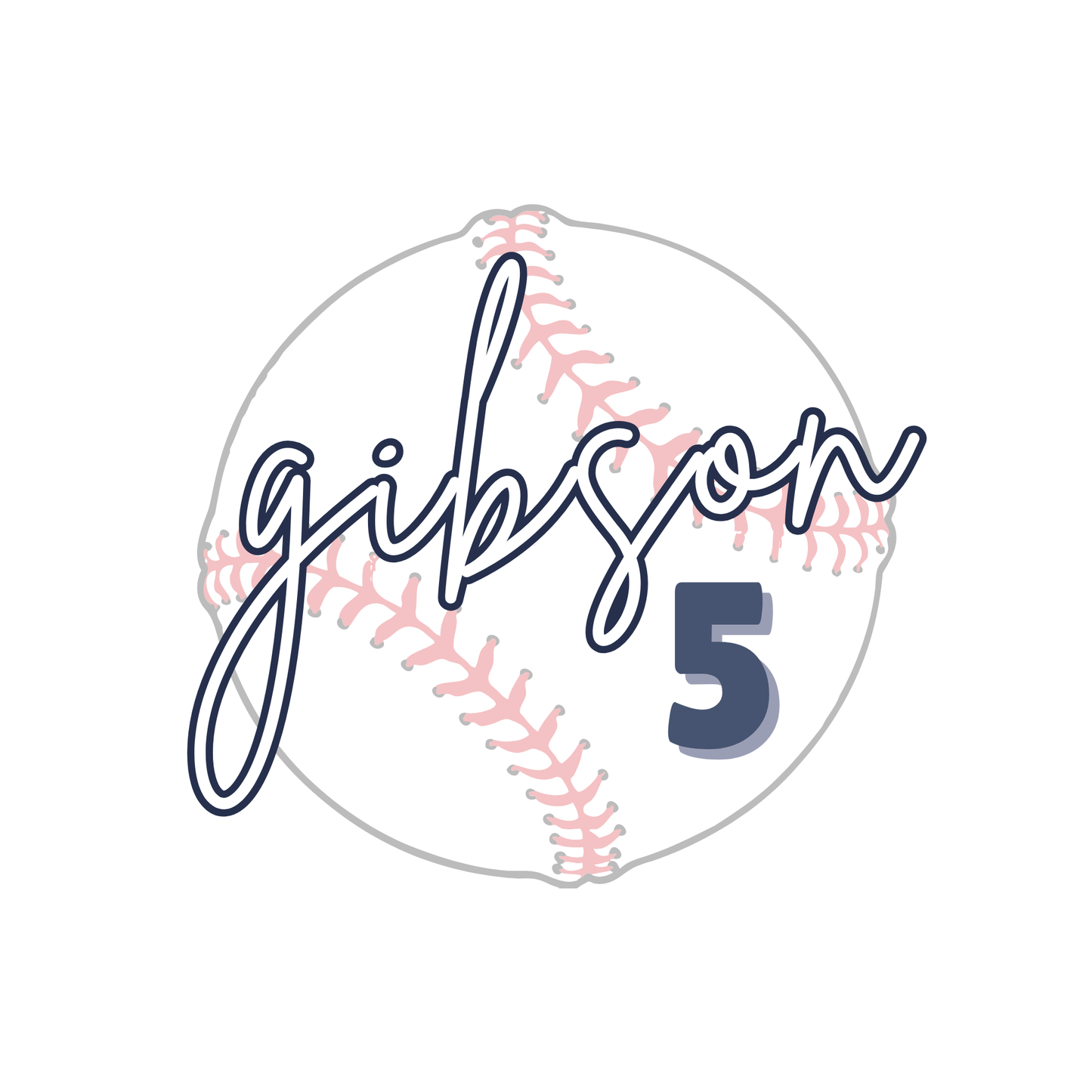 Last Name/Number Baseball Design