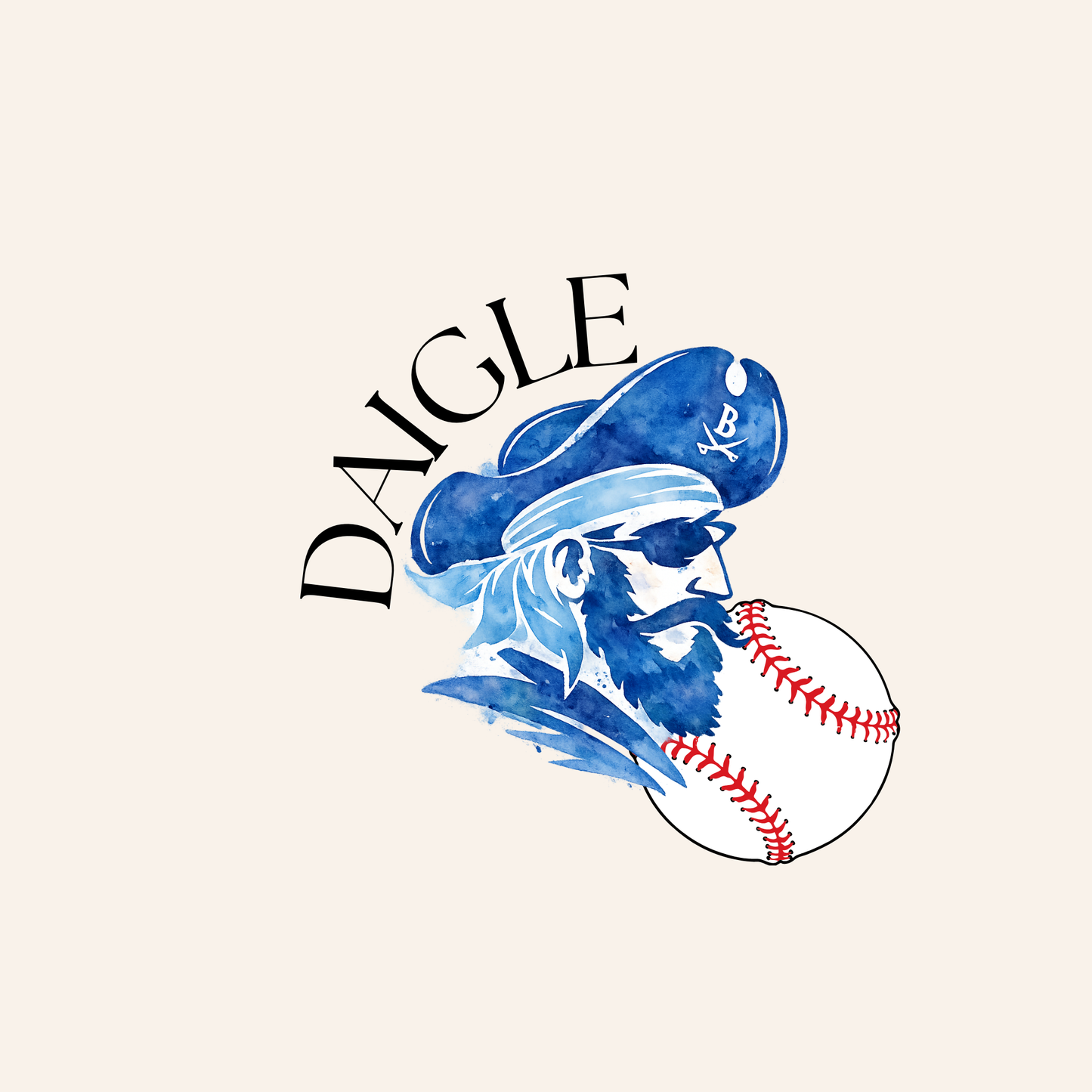 Buccaneer with Last Name Baseball Design