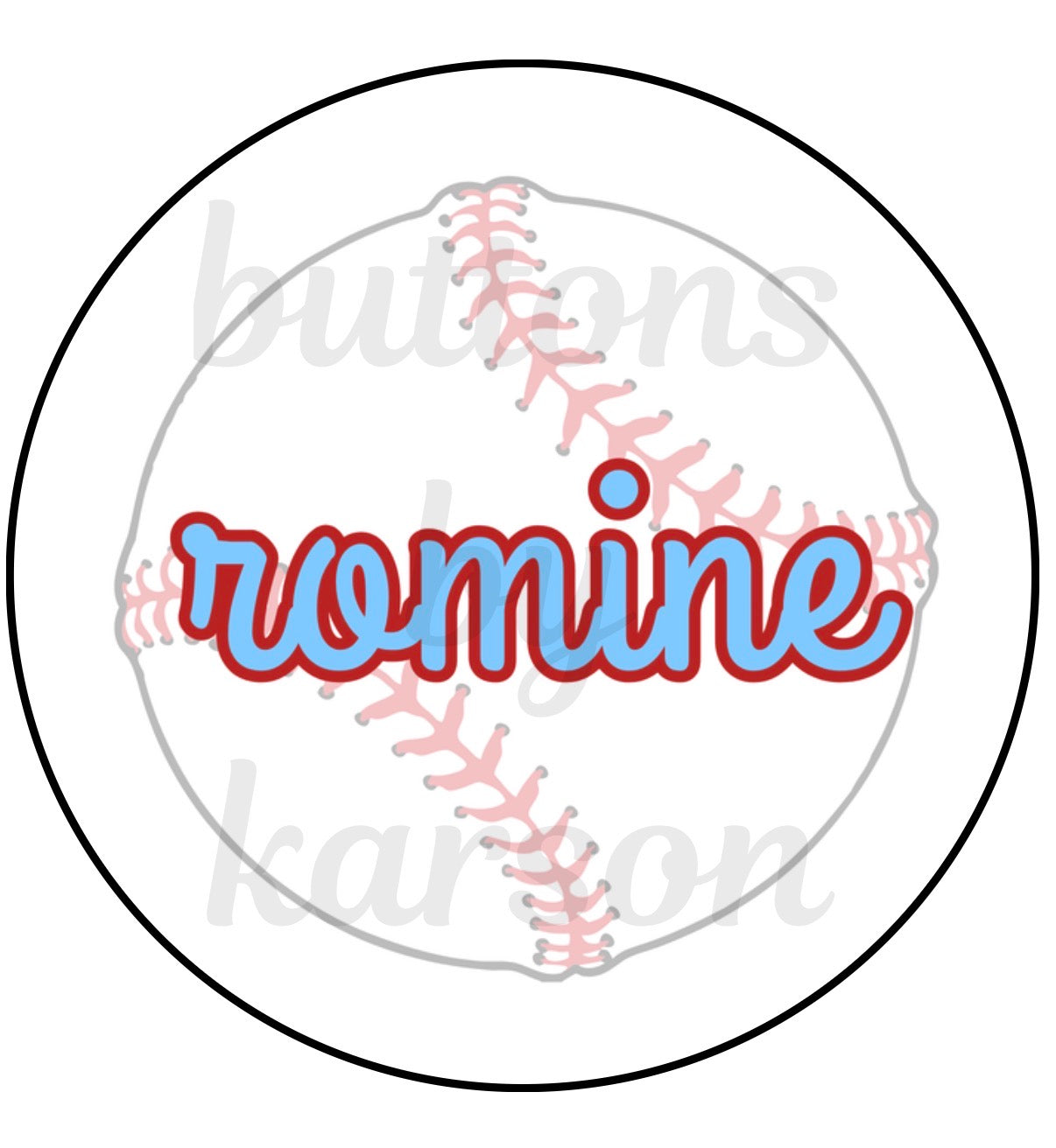 Flat Baseball Last Name Design