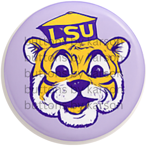 Purple LSU Tiger Button
