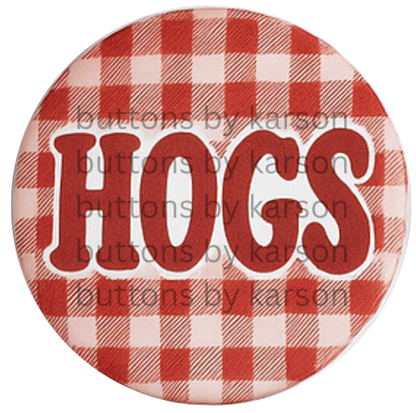 Gingham Hogs Button