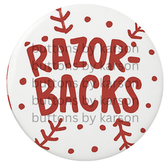 Razorbacks Baseball Button