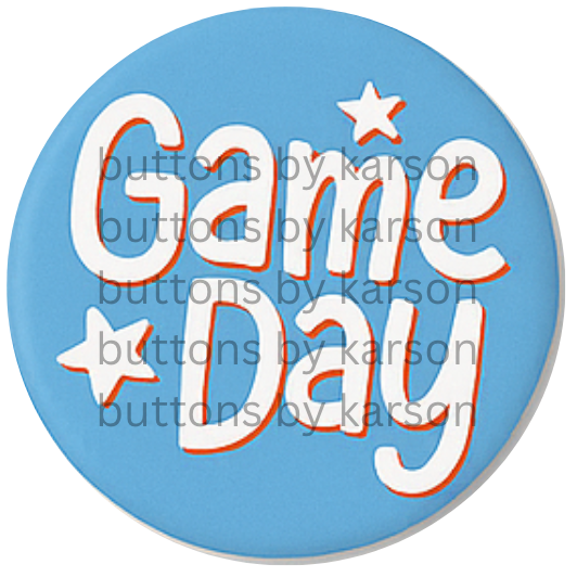 Light Blue, Red, and White Gameday Button