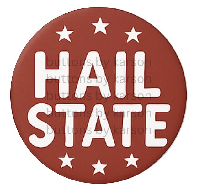 Maroon Hail State Stars Button