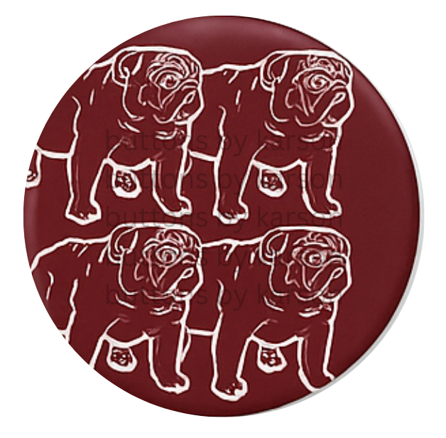 Bulldog Maroon Button