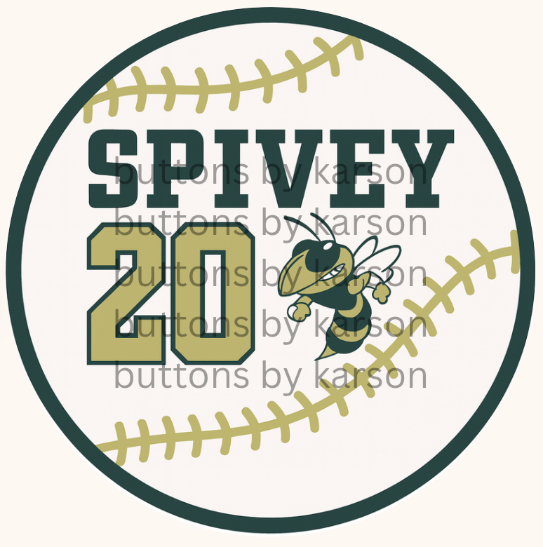Baseball Number Button