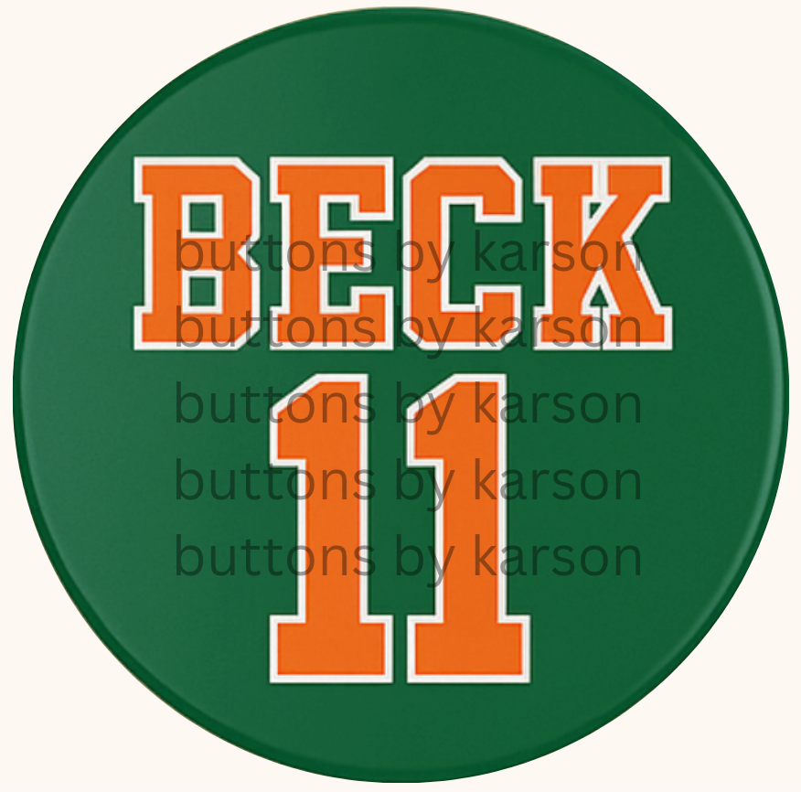Green and Orange Name/Number Button