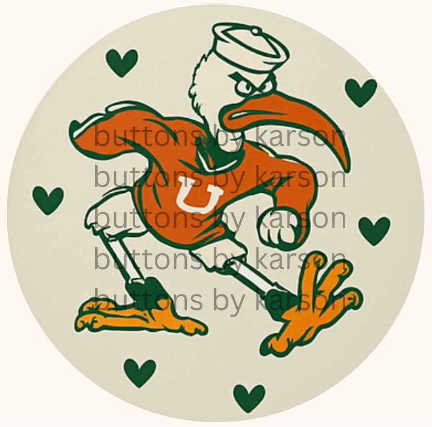 Mascot Green Heart Button