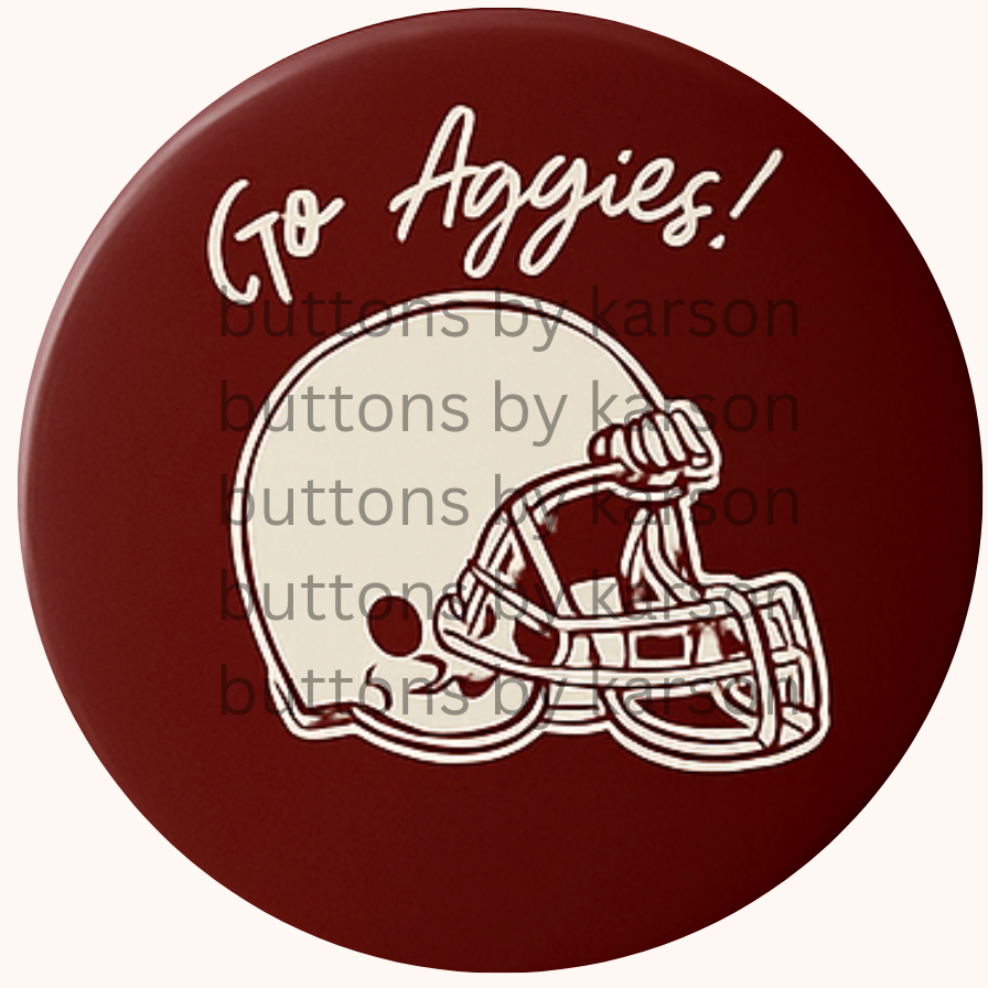 Go Aggies Helmet Button