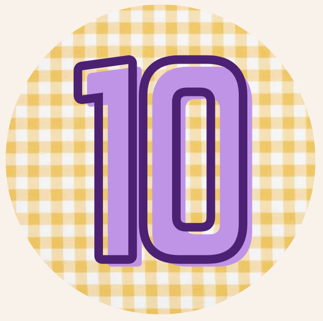 Gingham Number Button