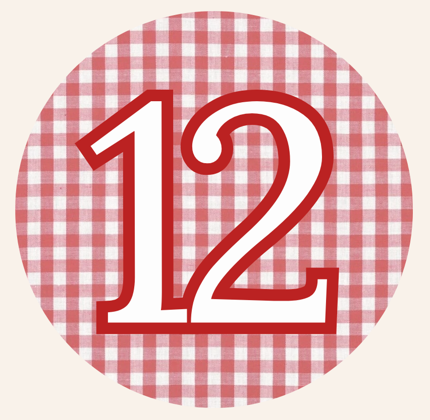 Gingham Number Button