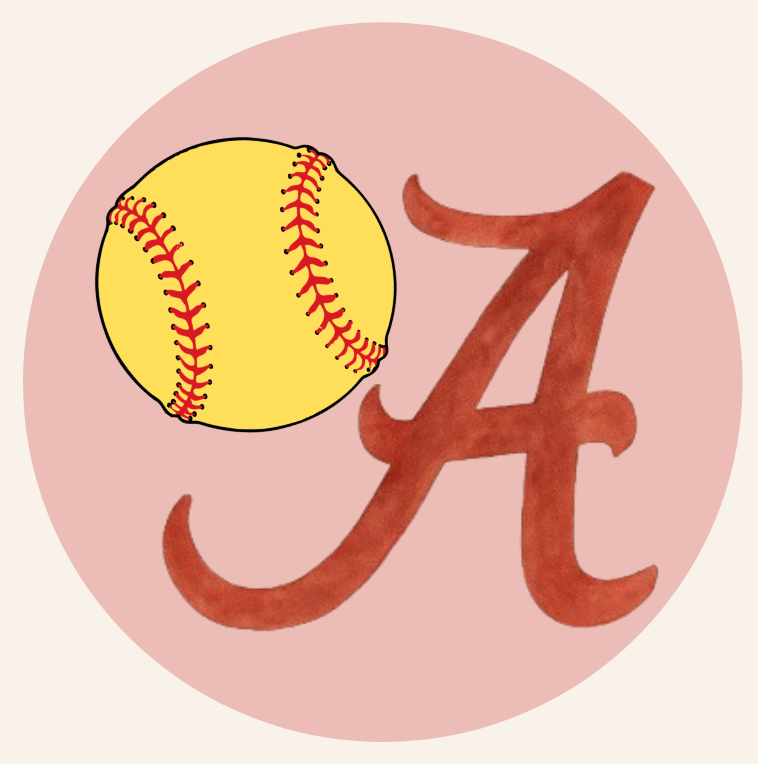 Red Script A Softball Button
