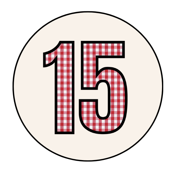 Red Gingham Number Design