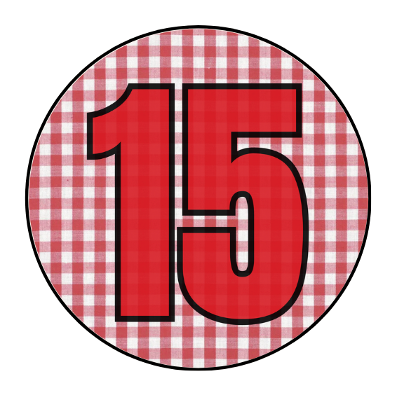 Red Gingham Number Design