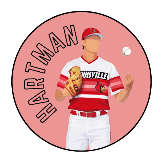 Red Block Letter Last Name Design
