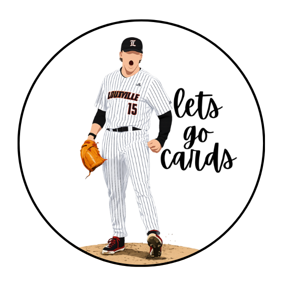Cursive Lets Go Cards Design