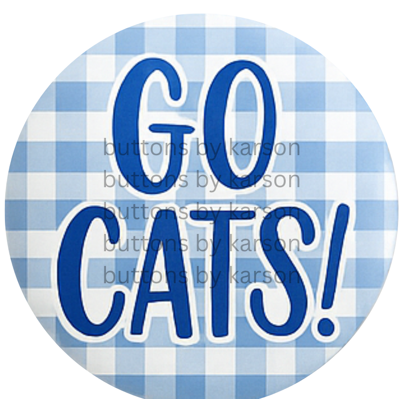 Gingham Go Cats! Button