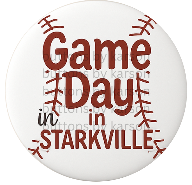 Gameday in Starkville Baseball Button