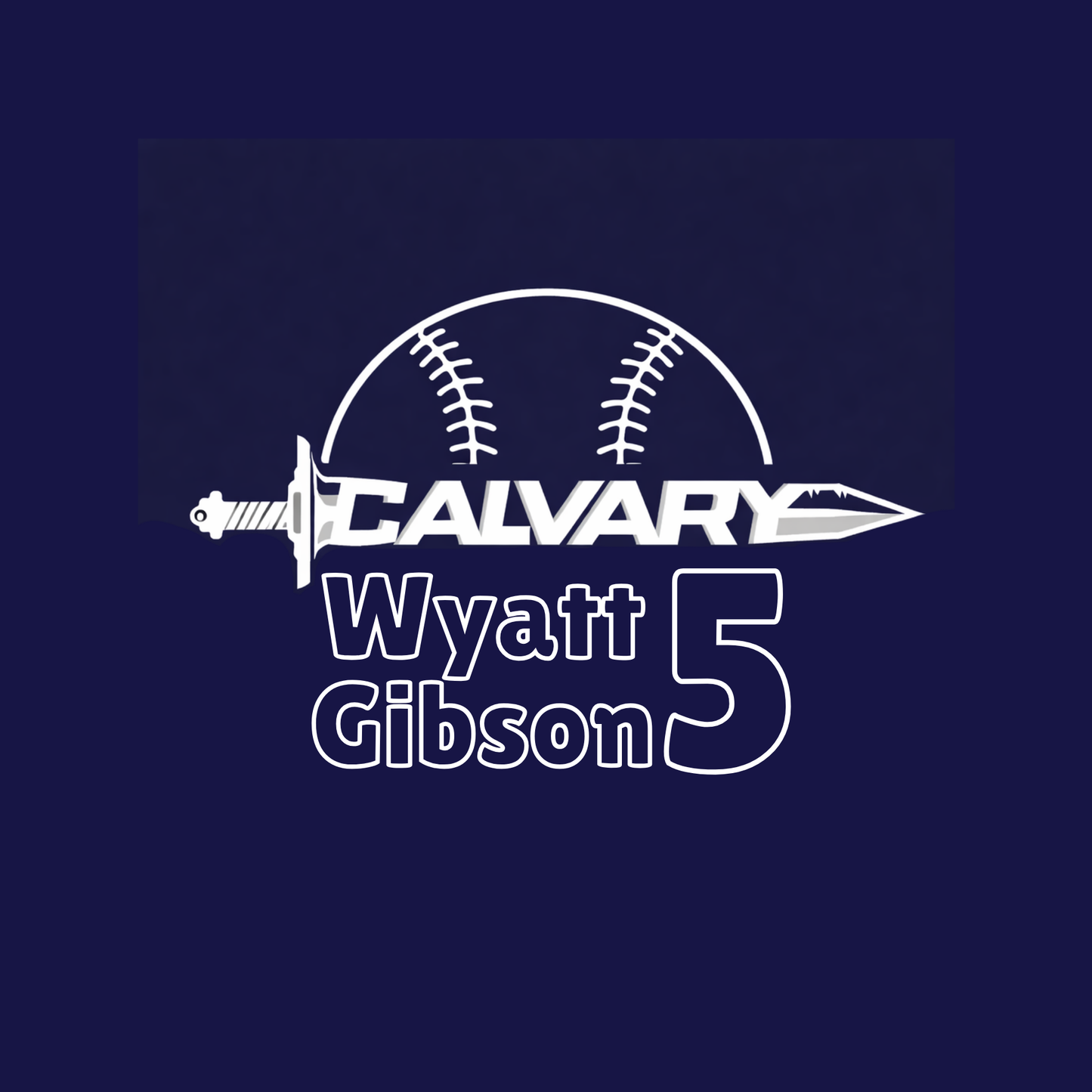 Last Name and Number Calvary Baseball Design