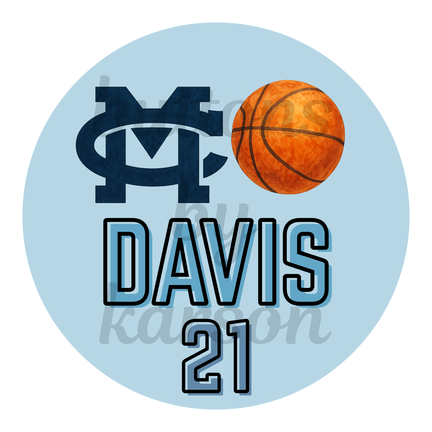 Name, Number, and School Basketball Design
