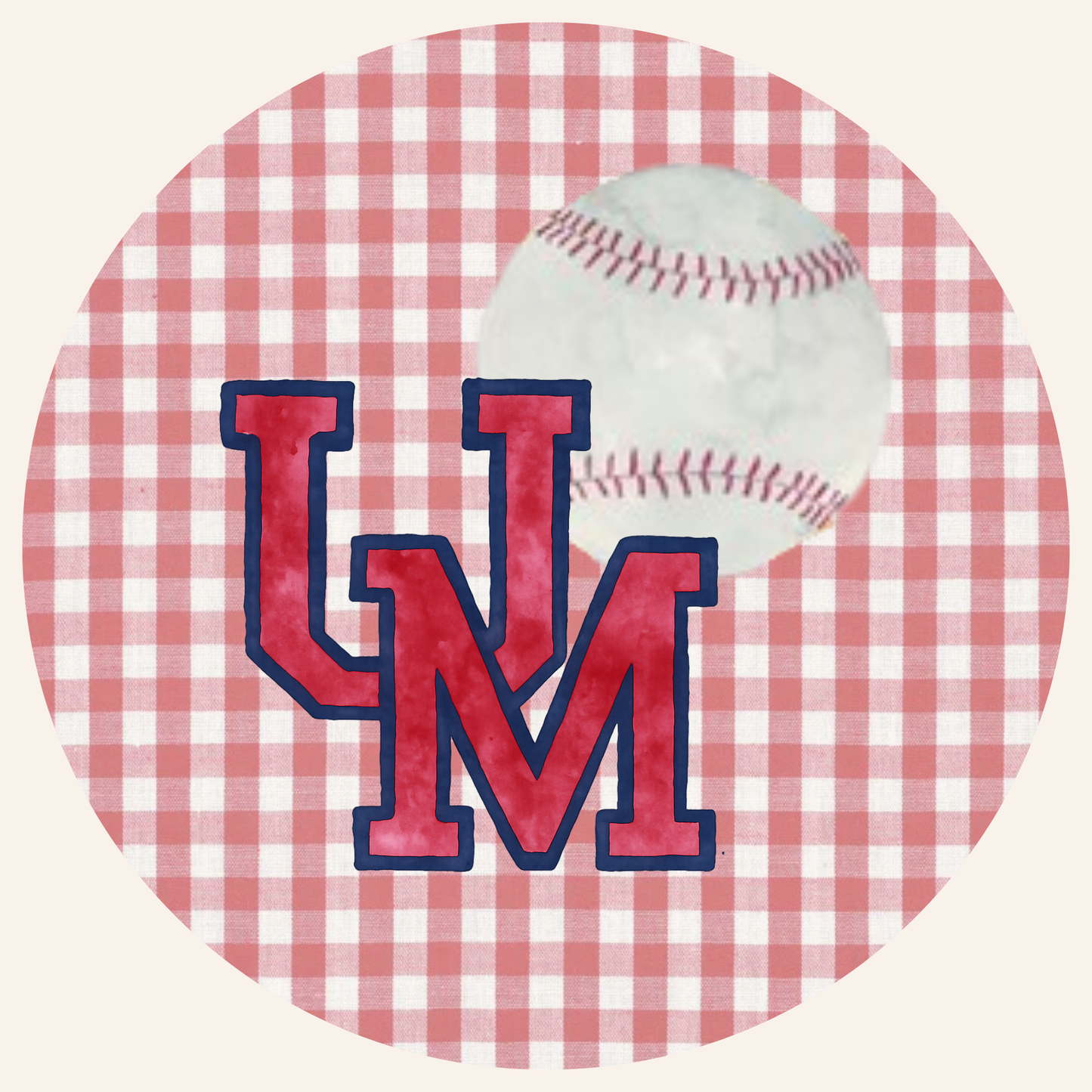 Gingham School BaseballDesign