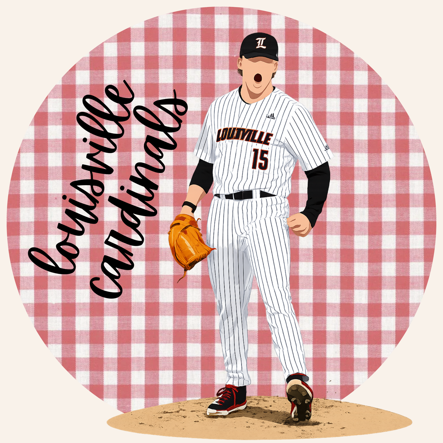Gingham Player with Saying Design