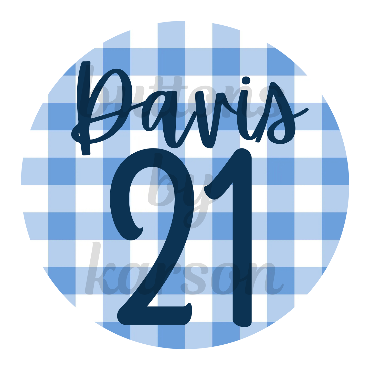 Gingham Last Name and Number Design
