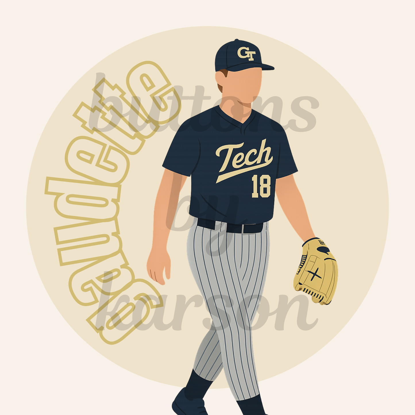 Player with Block Letters Design