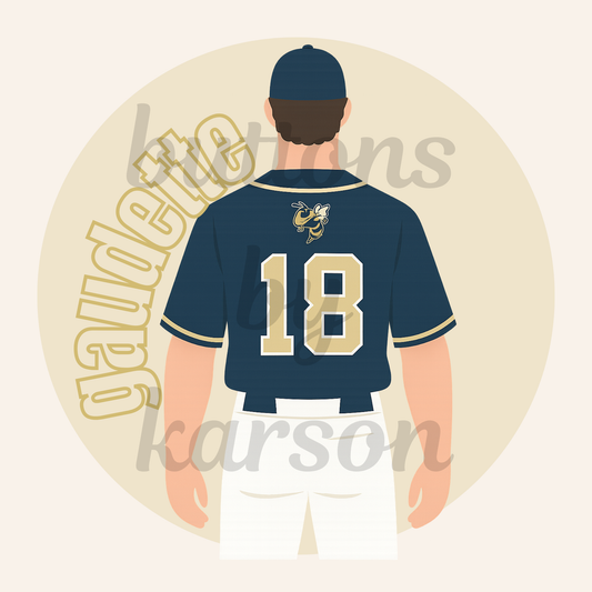 Back of Player with Name Design