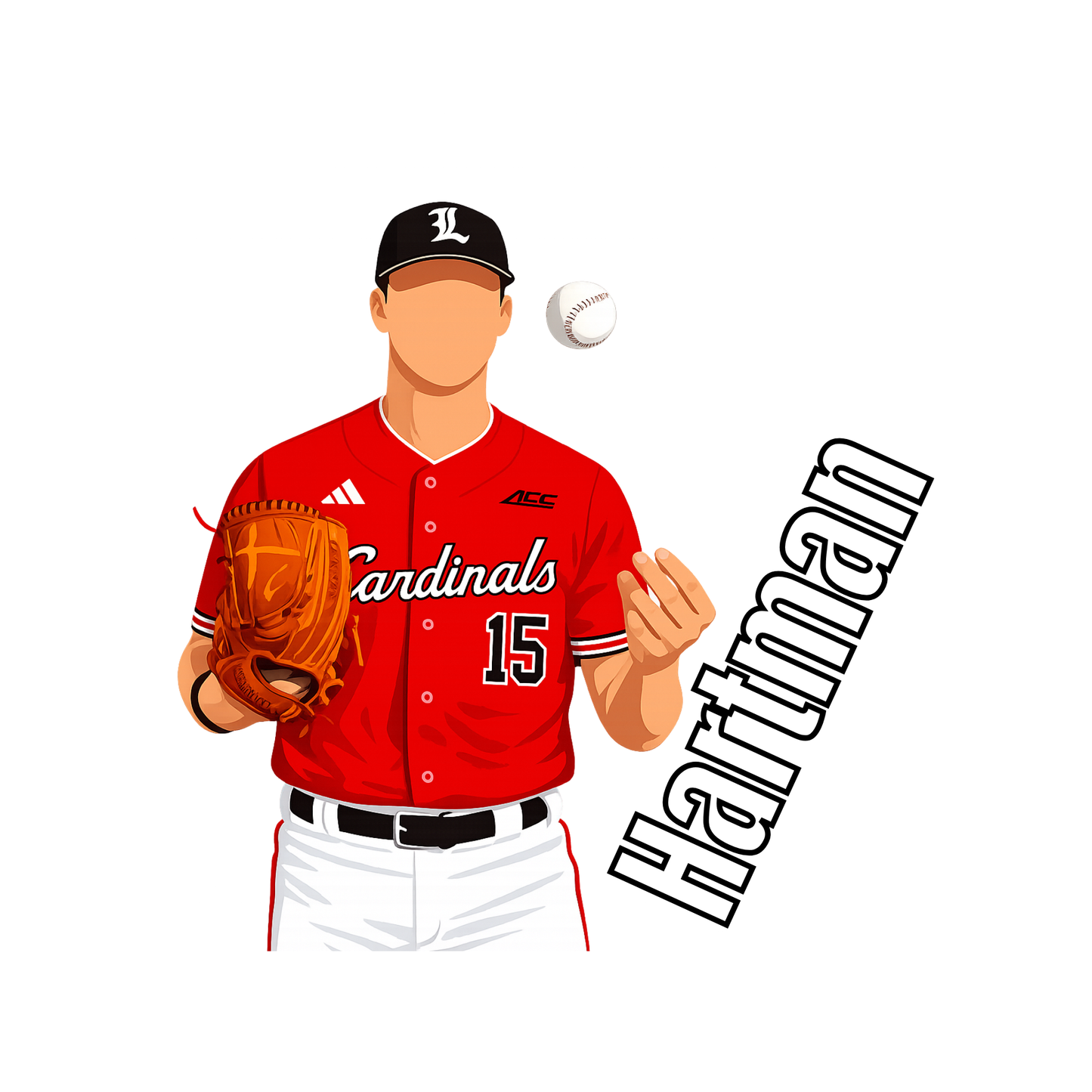 Player with Slanted Right Side Name Design