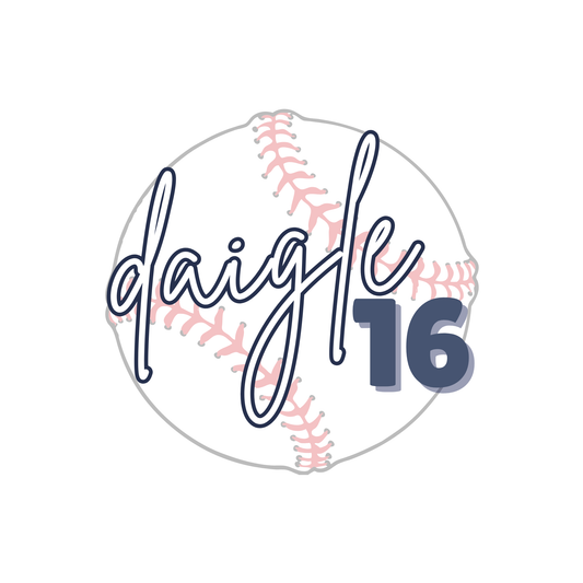 Name and Number Baseball Design