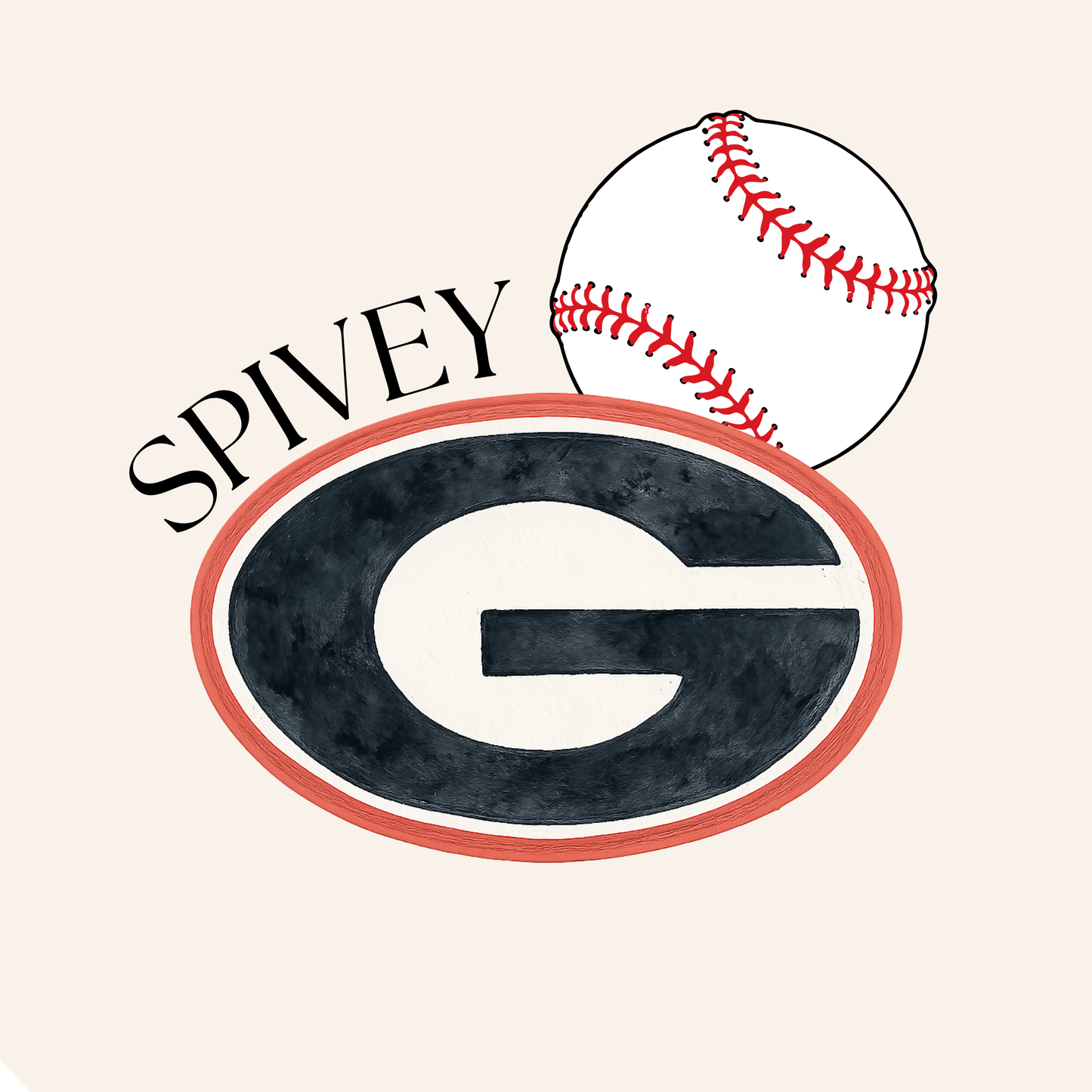 Small Last Name with School and Baseball Design