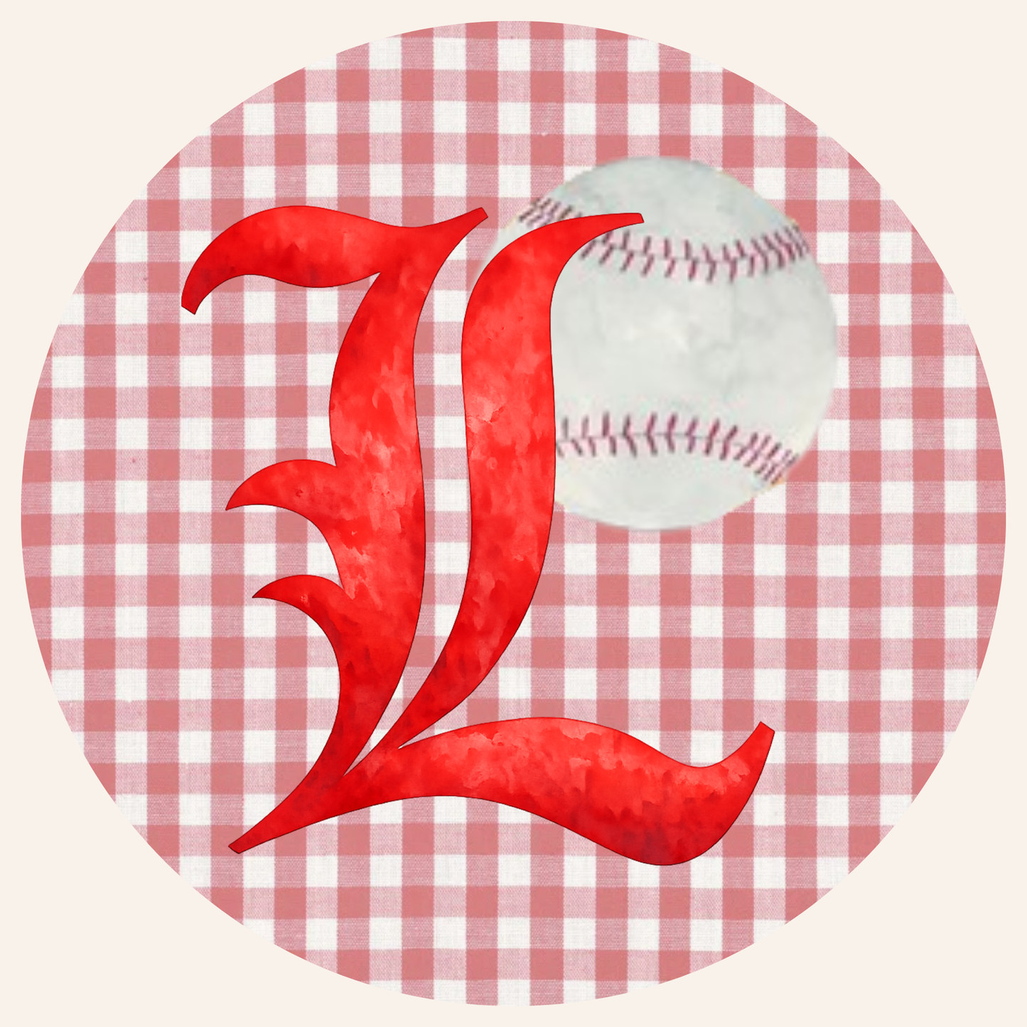 Gingham School BaseballDesign