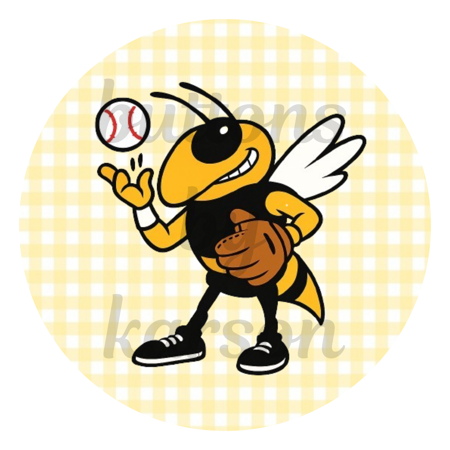 Gingham Mascot Tossing Ball Design