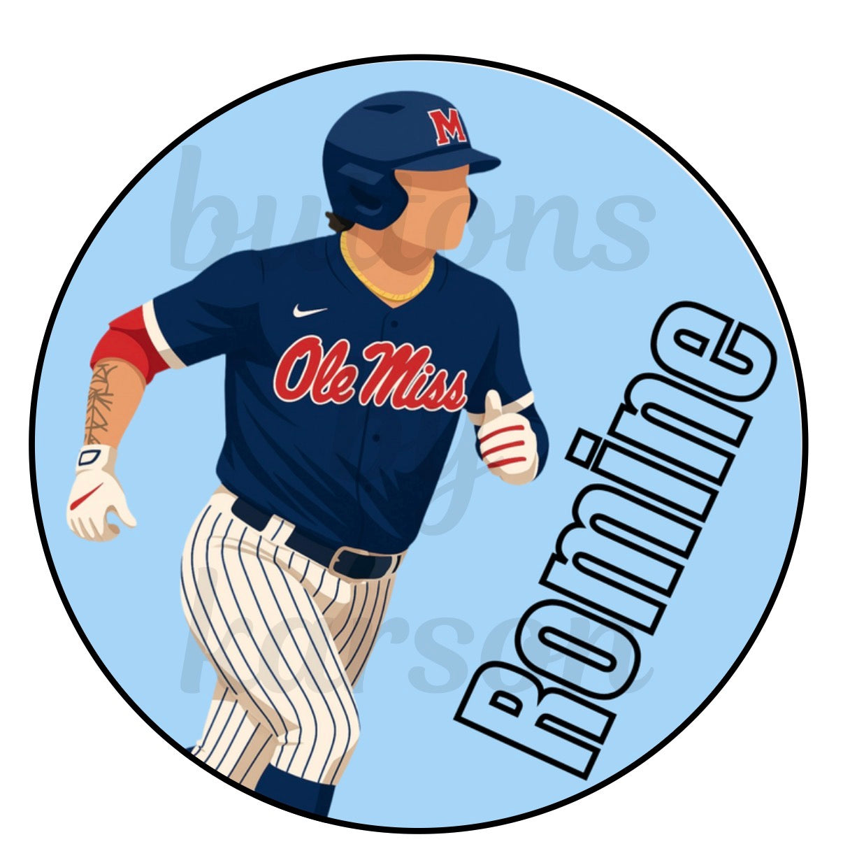 Player with Slanted Right Side Name Design