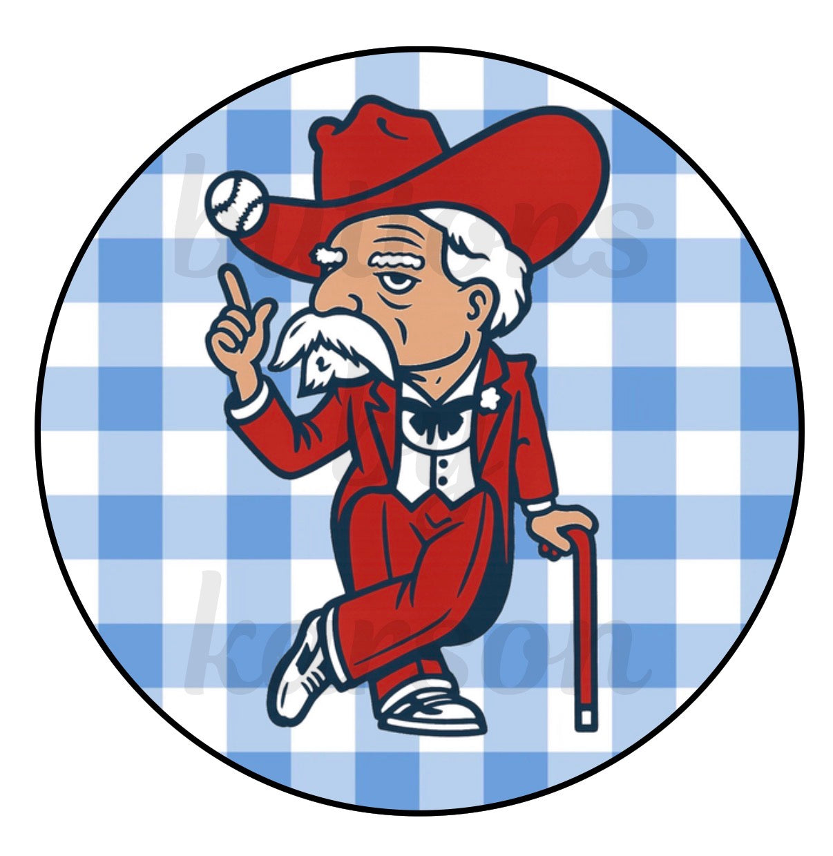 Gingham Mascot Tossing Ball Design