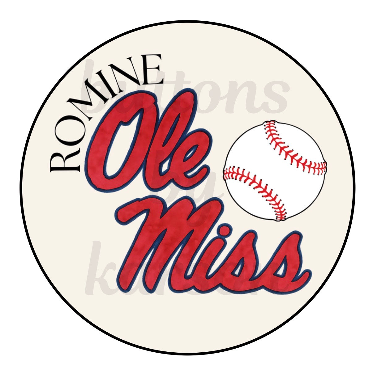 Small Last Name with School and Baseball Design