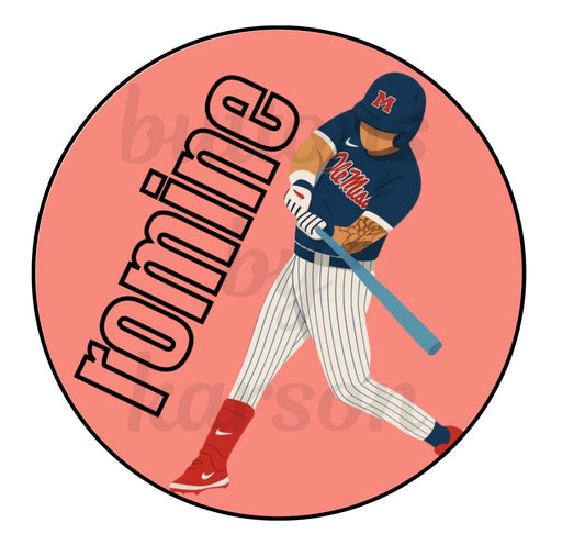 Player with Slanted Left Side Name Design