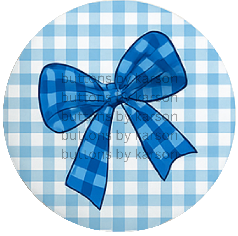 Blue Bow Button