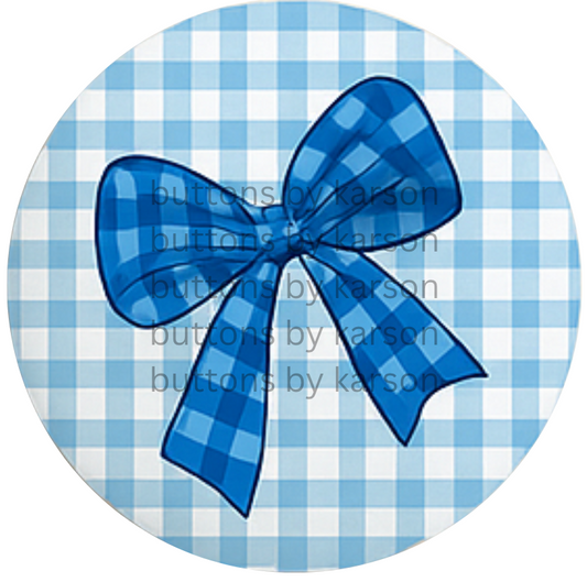 Blue Bow Button