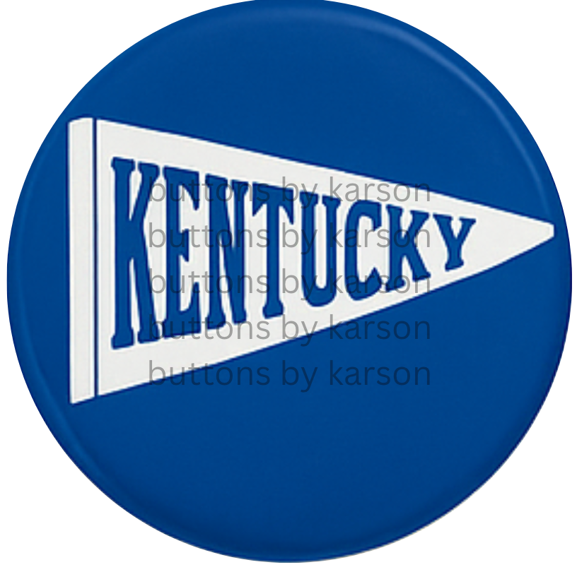 Blue Kentucky Pennant Button