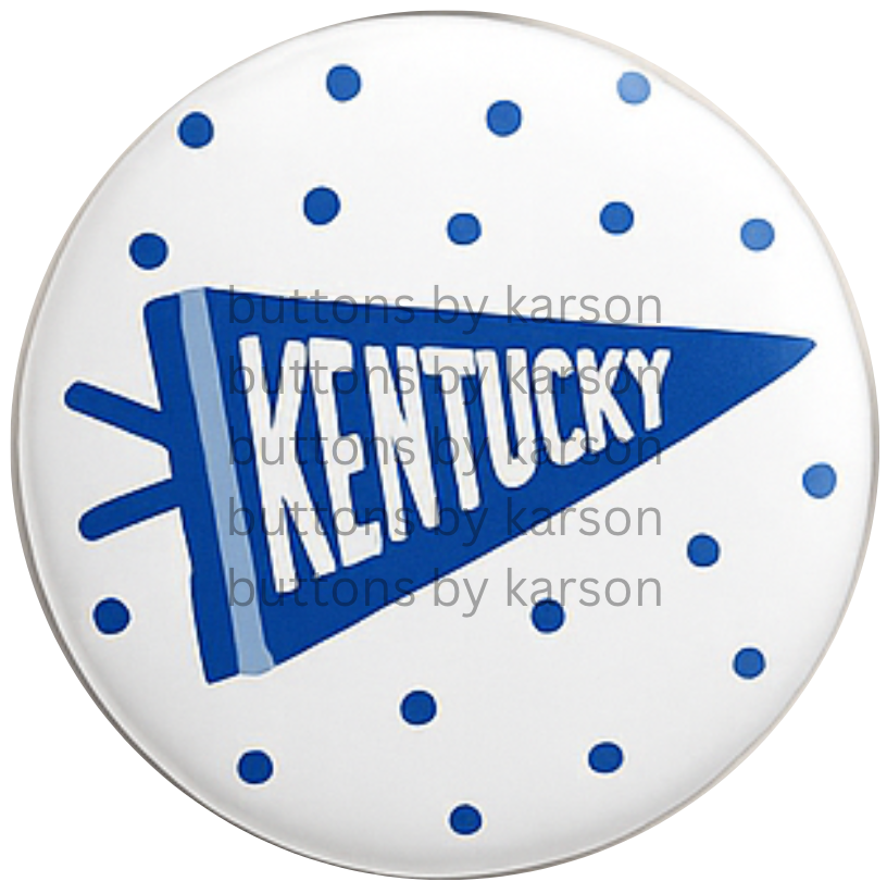 Kentucky Pennant Polka Dot Button
