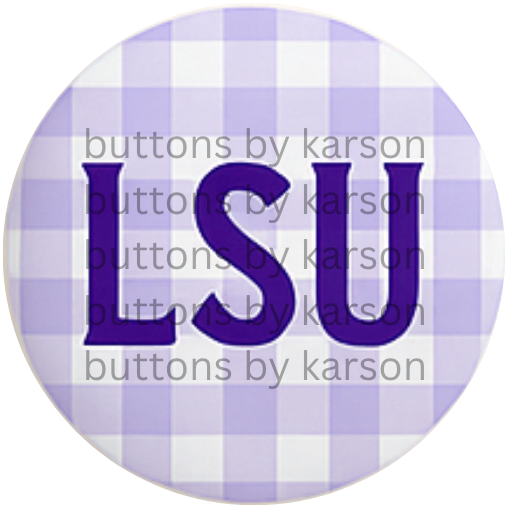 LSU Gingham Button
