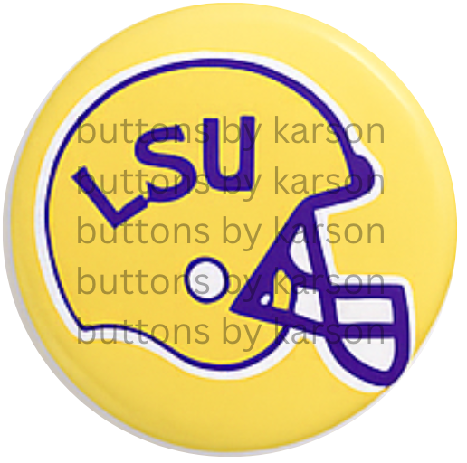 Yellow Background LSU Helmet Button