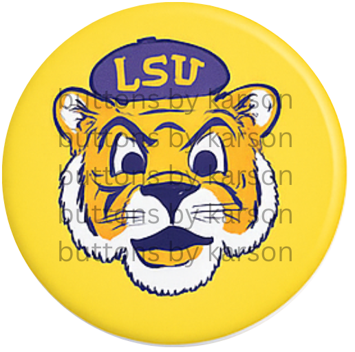 Yellow LSU Tiger Button